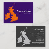 Carte De Visite British Isles - Orange et Dark Violet (Devant / Derrière)