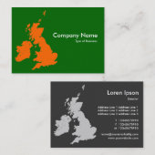 Carte De Visite British Isles - Orange et Green (006600) (Devant / Derrière)