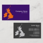 Carte De Visite British Isles - Orange on Dark Violet (330066) (Devant / Derrière)
