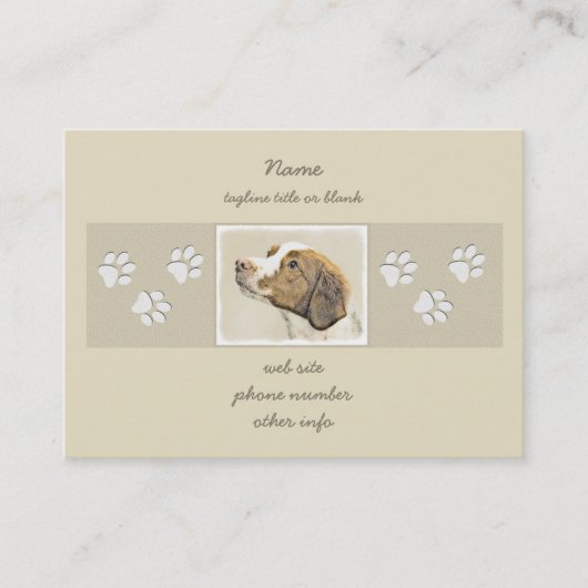 Carte De Visite Brittany Paining - Un joli art original de chien (Devant)