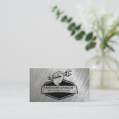 Carte De Visite Broche à main | Logo mécanique (Debout devant)