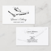 Carte De Visite broche à rouler & whisky cupcake Bakery Noir et bl (Devant / Derrière)