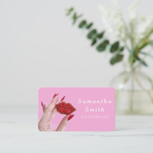 Carte De Visite Broche artisanale (Debout devant)