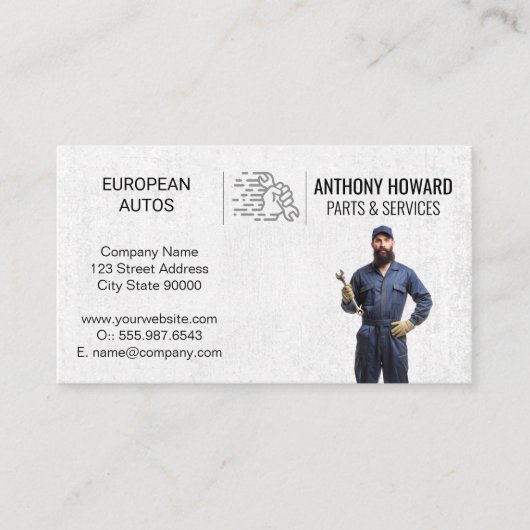 Carte De Visite Broche de retenue mécanique automatique | Services (Devant)