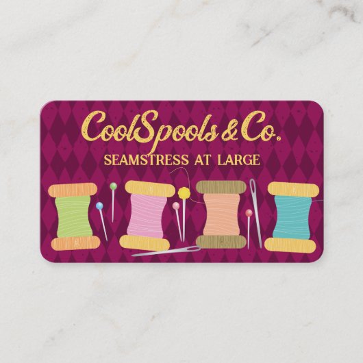 Carte De Visite Broches à coudre couture couture fil à aiguille (Devant)