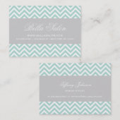 Carte De Visite Broches Chevron Moderne Mint & Grey (Devant / Derrière)