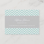 Carte De Visite Broches Chevron Moderne Mint & Grey (Dos)