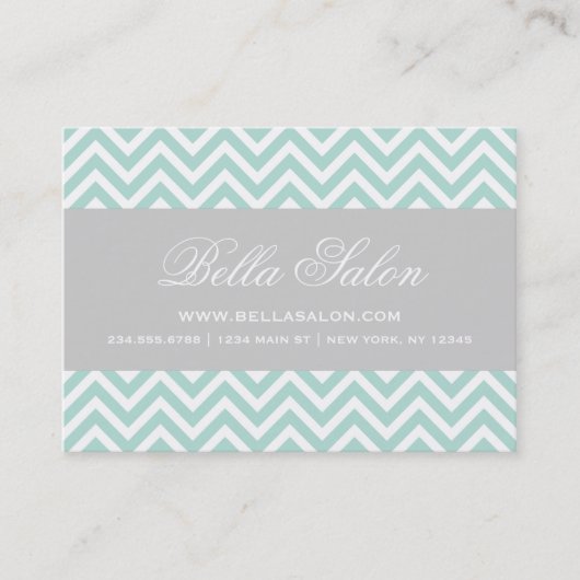 Carte De Visite Broches Chevron Moderne Mint & Grey (Devant)