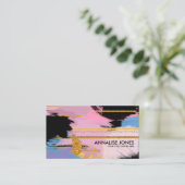 Carte De Visite Broches de peinture et lignes or - pastels (Debout devant)
