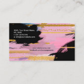 Carte De Visite Broches de peinture et lignes or - pastels (Dos)