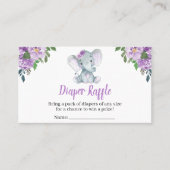 Carte De Visite Brochure à Baby shower Eléphant Violet (Devant)