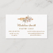 Carte De Visite Brochure à rouleaux pour boulangerie Floral Boho (Dos)