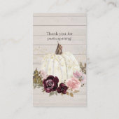 Carte De Visite Brochure Citrouille rose Bourgogne (Dos)