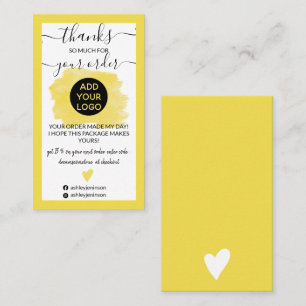 Carte De Visite Brochure jaune moderne logo bordure merci