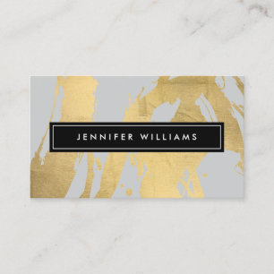 Carte De Visite Brochures Abstraites Faux Gold sur Grey III