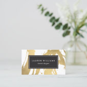 Carte De Visite Brochures Abstraites Faux Gold sur White II (Debout devant)