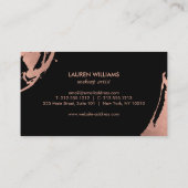 Carte De Visite Brochures Abstraites Rose or sur blanc (Dos)