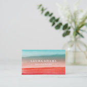 Carte De Visite Brochures Abstraites Rouge Turquoise (Debout devant)