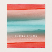 Carte De Visite Brochures Abstraites Rouge Turquoise (Extérieur déplié)