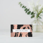 Carte De Visite Brochures d'or Rose Abstrait sur Black II (Debout devant)