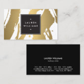 Carte De Visite Brochures en or élégant et Abstrait II (Devant / Derrière)