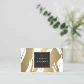 Carte De Visite Brochures en or élégant et Abstrait II (Debout devant)