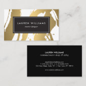 Carte De Visite Brochures en or élégant et Abstrait III (Devant / Derrière)