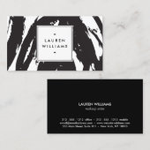 Carte De Visite Brochures noir et blanc élégant et Abstrait (Devant / Derrière)