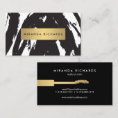 Carte De Visite Brochures noires Abstraites pour maquilleur (Devant / Derrière)