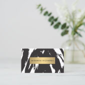 Carte De Visite Brochures noires Abstraites pour maquilleur (Debout devant)