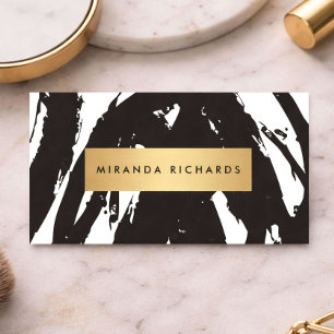 Carte De Visite Brochures noires Abstraites pour maquilleur