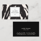 Carte De Visite Brochures noires élégantes et Abstraites (Devant / Derrière)