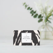 Carte De Visite Brochures noires élégantes et Abstraites (Debout devant)