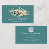 Carte De Visite Brochures professionnelles logo maquillage Or Turq (Devant / Derrière)