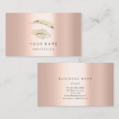 Carte De Visite Brochures professionnelles Rose de maquillage logo (Devant / Derrière)