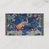 Carte De Visite Broderie chinoise bleu d'oiseau Vintage (Dos)