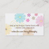 Carte De Visite Broderie de couleur personnalisée couture coutures (Dos)