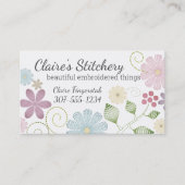 Carte De Visite Broderie de couleur personnalisée couture coutures (Devant)