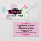 Carte De Visite Broderie de couleur personnalisée coutures fleurs (Devant / Derrière)