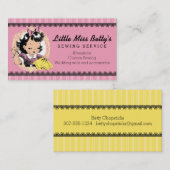 Carte De Visite broderie de couture de fille de cru fait sur (Devant / Derrière)