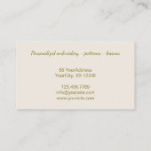 Carte De Visite Broderie florale rose (Dos)