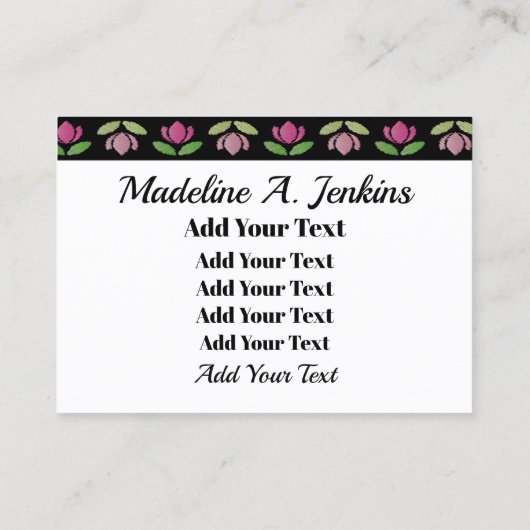 Carte De Visite Broderie - Mode - Marque (Dos)