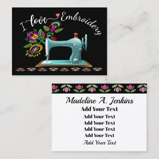 Carte De Visite Broderie - Mode - Marque (Devant / Derrière)