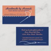 Carte De Visite Broderie piquante faite sur commande d'aiguille de (Devant / Derrière)