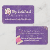 Carte De Visite Broderie sertissage monogramme du cerceau (Devant / Derrière)