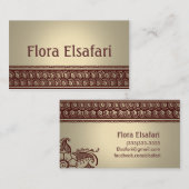 Carte de visite bronzage de Mehindi (Devant / Derrière)