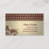 Carte de visite bronzage de Mehindi (Dos)