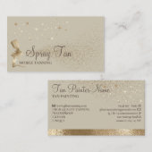 Carte De Visite Bronzage en or étincelant beige (Devant / Derrière)