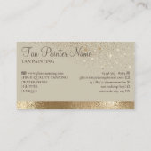 Carte De Visite Bronzage en or étincelant beige (Dos)