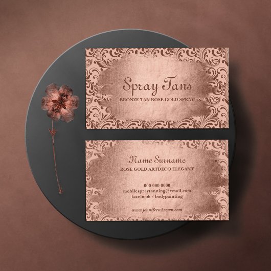 Carte De Visite Bronzage par pulvérisation Tourbillons Damas